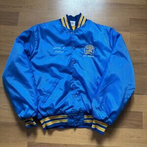 Vintage 80's North American Hunting Club Life Member Blue Snap Bomber Jacket M